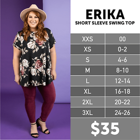 Stripes and floral lularoe Erika L top - Picture 3 of 3